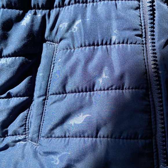 Baby GAP Navy Blue Dinosaur Puffer Winter Coat - Picture 6 of 8